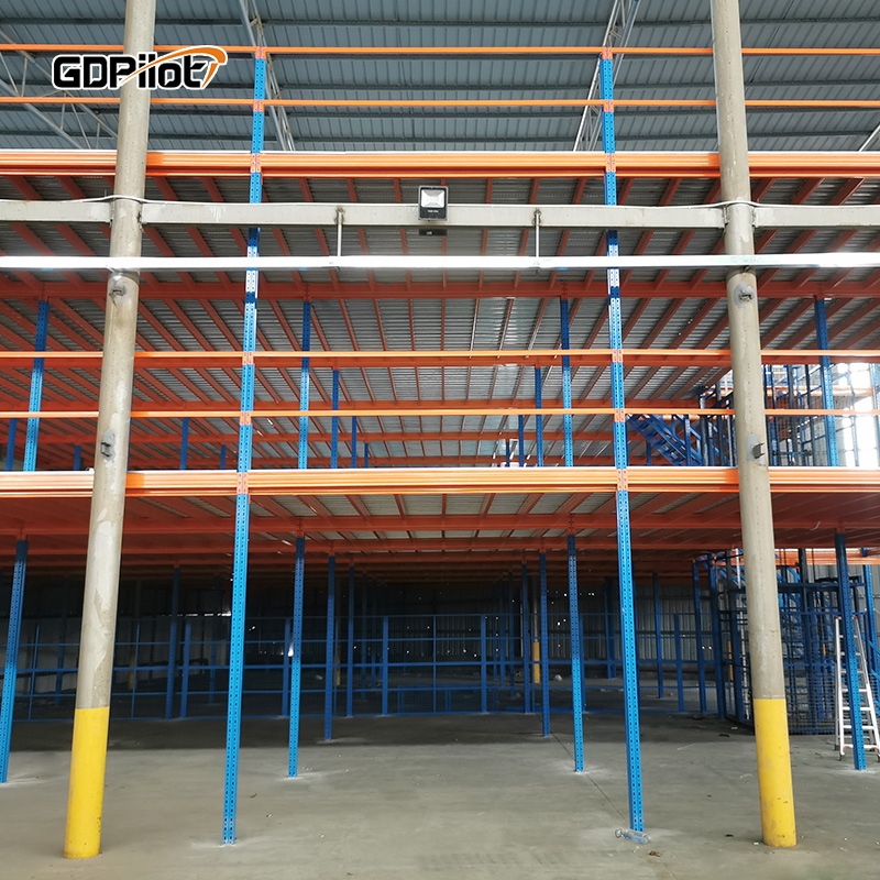 Mezzanine shelving is a free-standing or floor-supported structure that creates an intermediate floor between the ground and the warehouse ceiling. This additional level is constructed using high-strength steel beams, columns, and decking, designed to bear the weight of your goods, equipment, and even personnel safely. Unlike permanent building expansions, our mezzanine systems are modular,可拆卸 (detachable), and customizable, allowing you to adjust the size, height, and layout as your business needs evolve. The structure is typically equipped with access points such as stairs, ladders, or hydraulic lift platforms, ensuring easy and safe movement of goods and staff between levels. Whether you need to store lightweight cartons, heavy-duty pallets, or bulky equipment, our mezzanine shelving can be tailored to accommodate different load capacities, ranging from light-duty (500kg-1000kg per square meter) to heavy-duty (1000kg-3000kg per square meter), making it suitable for a wide range of industries, including retail, e-commerce, manufacturing, automotive, and logistics.